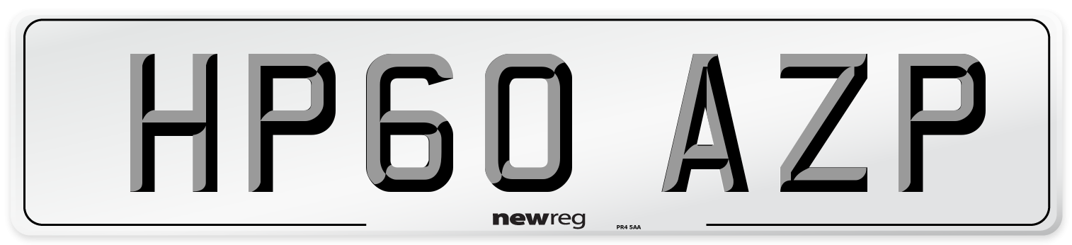 HP60 AZP Number Plate from New Reg